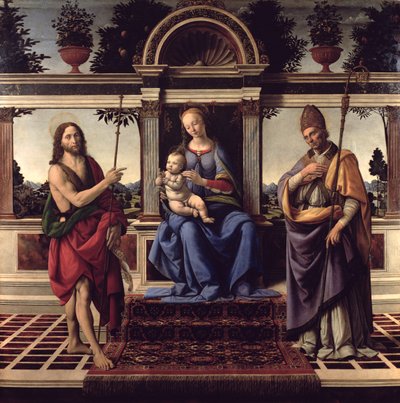 Madonna con i santi Giovanni Battista e Donato, c.1475-83 da Andrea del Verrocchio